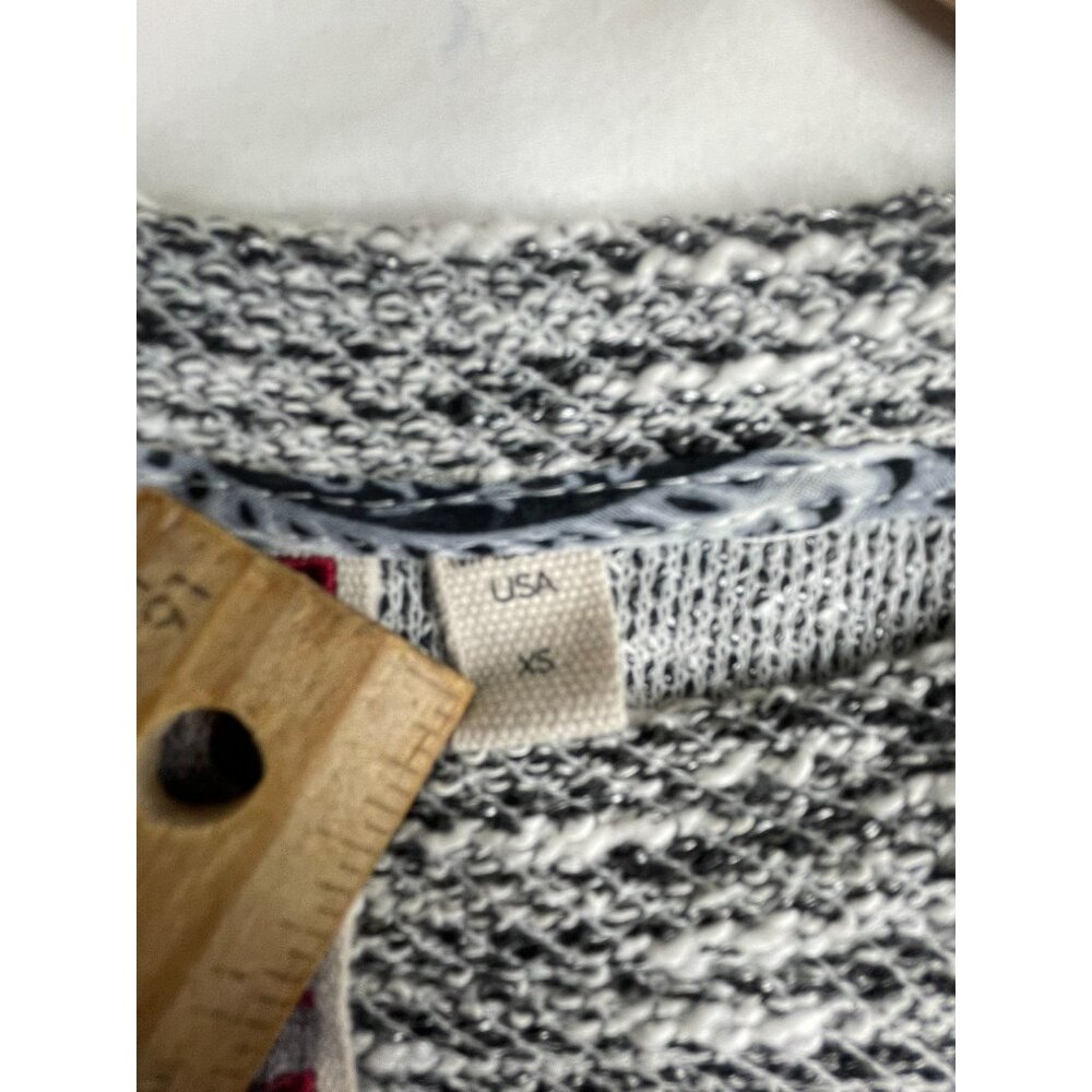 Anthropologie Dolan Textured‎ Bell Sleeve Sweater size XS Gray/White - Picture 3 of 8